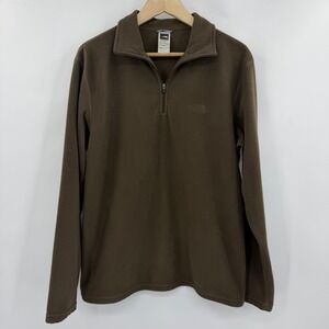 The North Face Mens TKA 100 Glacier 1/4 Zip Fleece Pullover Brown Medium M